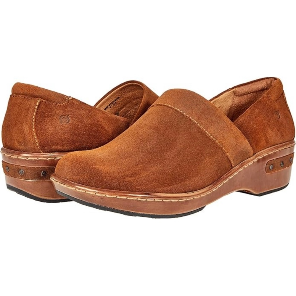Born Bailie Clog Brown Leather Suede Women’s Comfortable Shoes size 8.5 40 - Picture 5 of 13